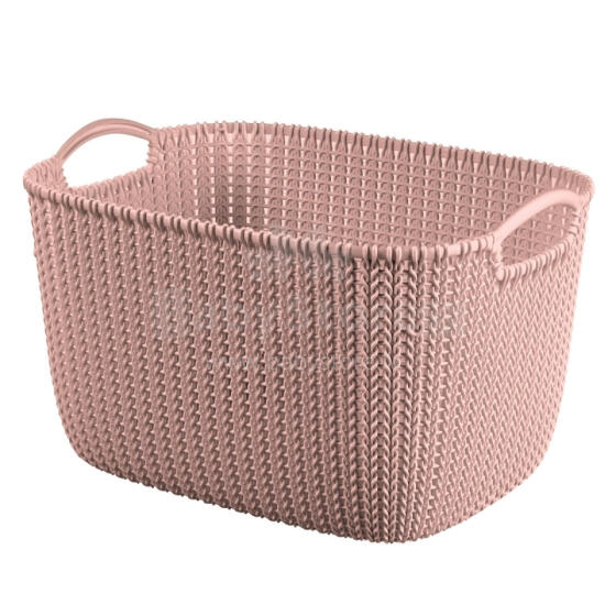 Basket Knit L rectangle 19L 40x30x23cm pink