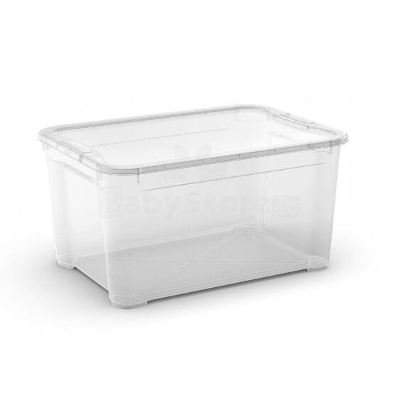 Box with lid T Box L 47L 39x55,5x28,5cm transparent