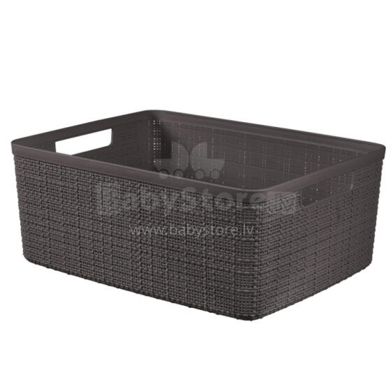 Basket Jute M 12L 36x28x15cm dark grey