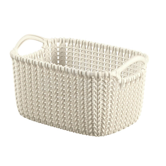 Basket Knit XS rectangle 3L 25x18x14cm white