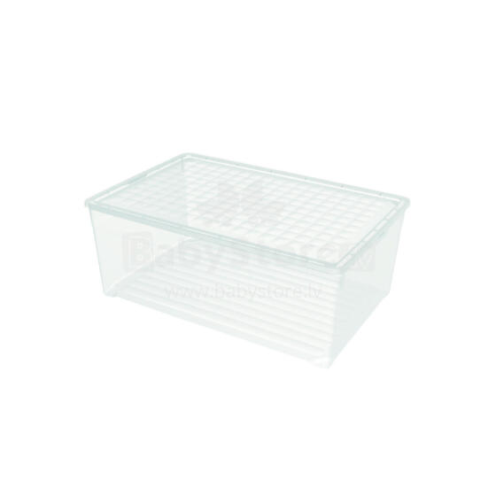 Box with lid Textile Box 45L 59,6x39,4x23cm transparent