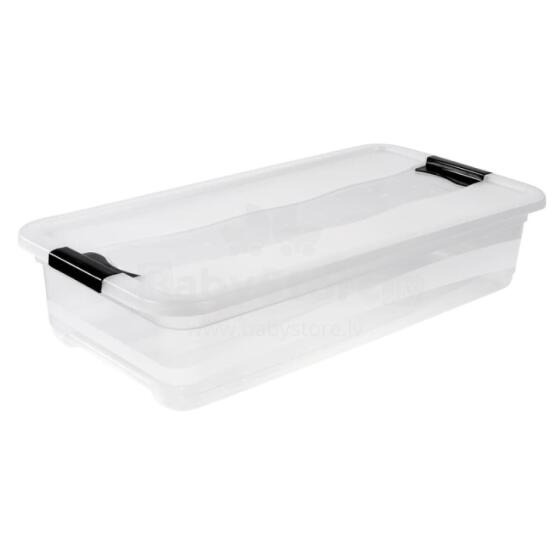 Box with lid crystalbox Cornelia 79,5x39,5x17cm 33L transparent