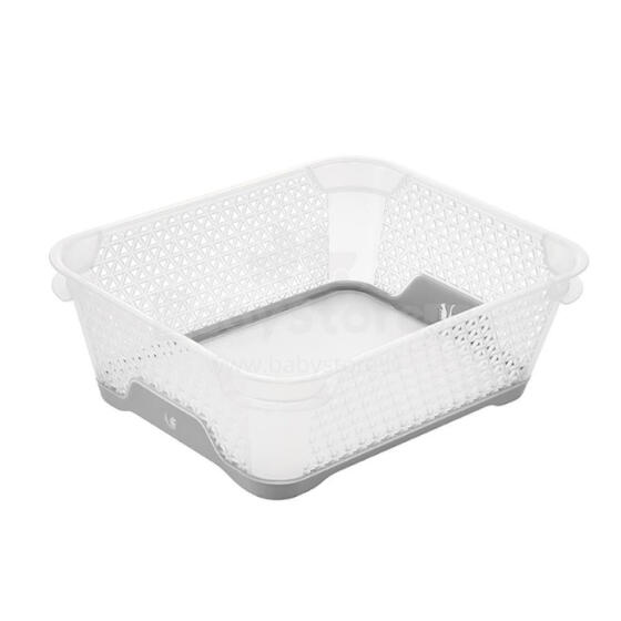 Mini basket A6 with anti-slip Jonas 20x16x7cm transparent/grey