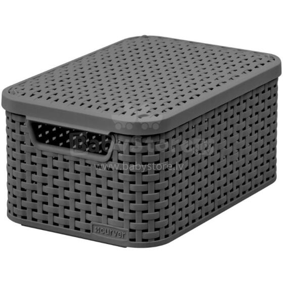 Box with lid Style S 29,1x19,8x14,2cm dark grey