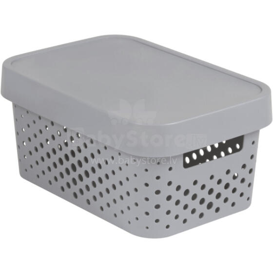 Box with lid Infinity Recycled 4,5L 27x19x12cm grey