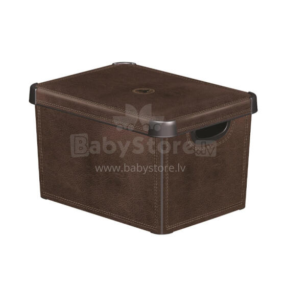 Box with lid Deco Stockholm L 39,5x29,5x23,5cm Leather