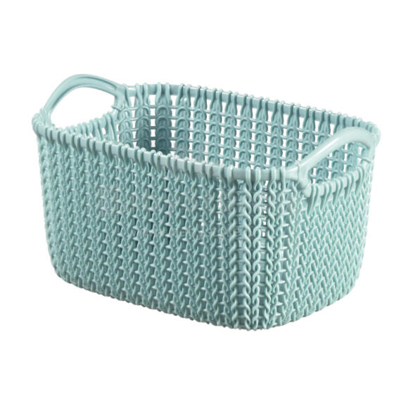 Basket Knit XS rectangle 3L 25x18x14cm blue