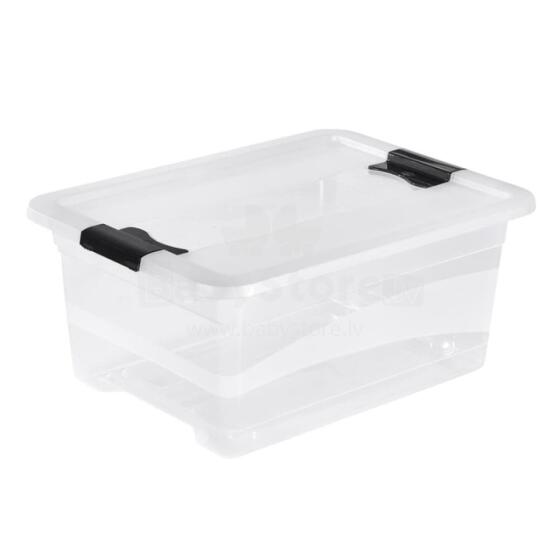 Kaste ar vāku crystalbox Cornelia 39x,5x29,5x17,5cm 12L caurspīdīga