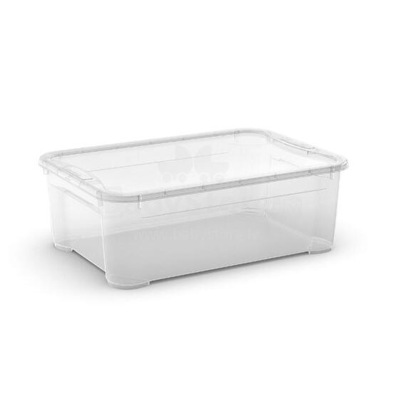 Box with lid T Box M 32L 39x55,5x19cm transparent