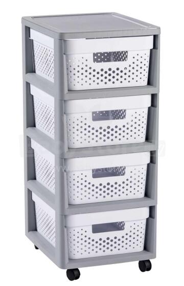 Infinity 11L 4 compartment wheeled chest 30x36x69cm grey/white