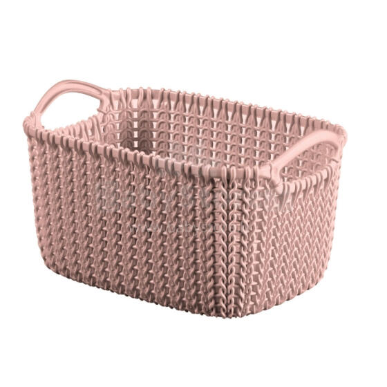 Basket Knit XS rectangle 3L 25x18x14cm pink