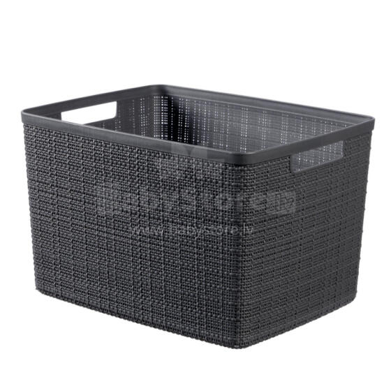 Basket Jute L 20L 36x28x23cm dark grey