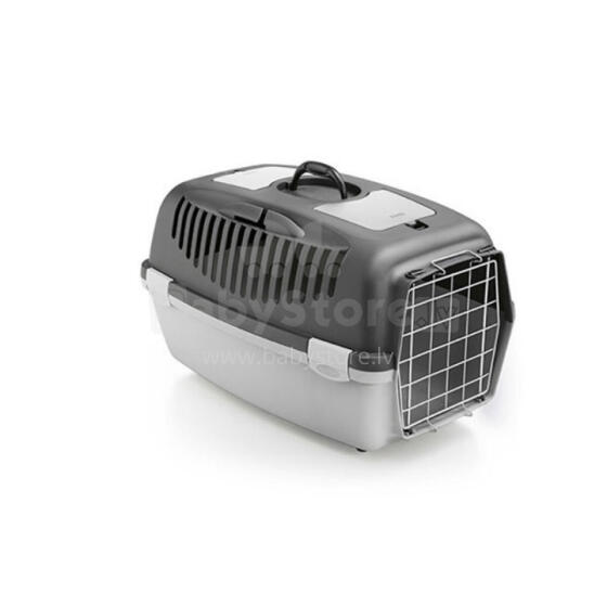 Transport cage Gulliver 3 with metal door 61x40x38cm dark gray/light gray