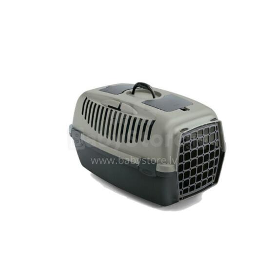 Transport cage Gulliver 2 with plastic door 55x36x35cm grey/green