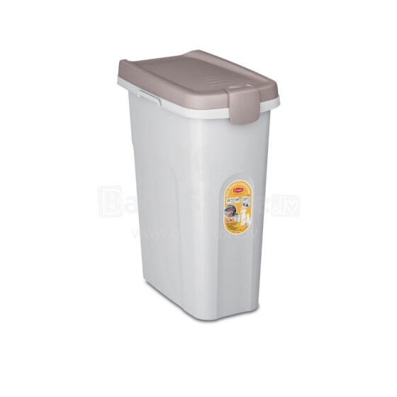 Container for storing pet food 10kg 25L 39x24x51cm white/light gray