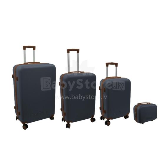 Suitcase set of 4 98L (48x29x75cm) + 60L (42x25x64cm) + 43L (36x23x56cm) + 15L (24x17x33cm) grey