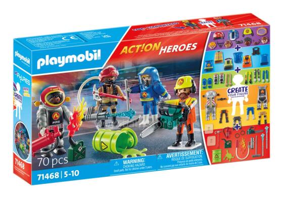 PLAYMOBIL ACTION HEROES My Figures: Ugunsdzēsēju glābšanas misija 71468