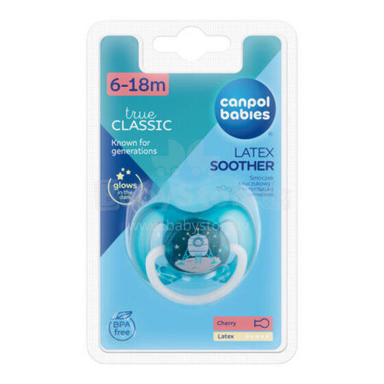 CANPOL BABIES soother latex cherry Kosmo, 6-18m, 23/222 blue_new