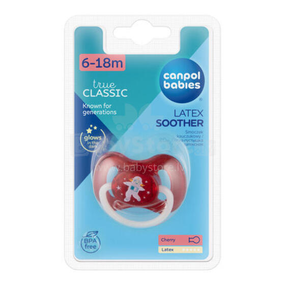 CANPOL BABIES soother latex cherry Kosmo, 6-18m, 23/222 red
