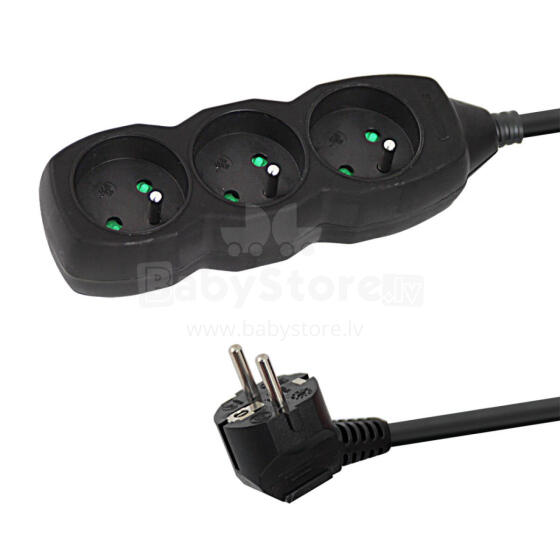 ESPERANZA POWER STRIP 3 SOCKETS 1.5M BLACK