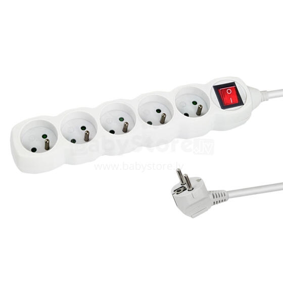 ESPERANZA POWER STRIP 5 SOCKETS SWITCH 1.5M WHITE