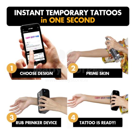 Prinker M Temporary Tattoo Device Package with Cosmetic Color Ink