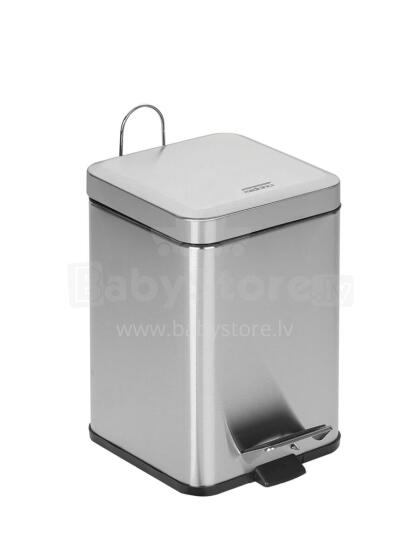 MEDICLINICS PP1214CS Square Waste Bin With Pedal, 12 L, Satin