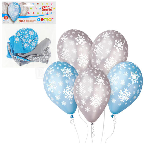 BALONY PŁATKI ŚNIEGU 12  5 SZTUK