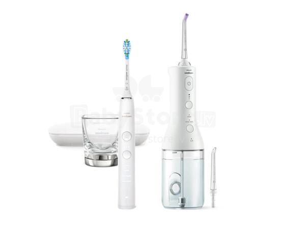 Jaunums! Philips Sonicare Cordless Power Flosser DiamondClean 9000 mutes dobuma irrigators, balts