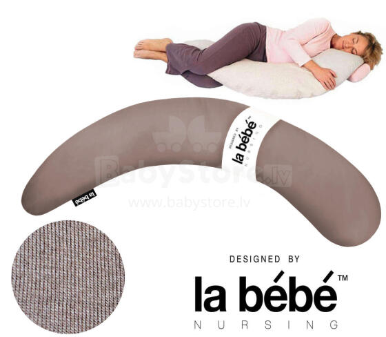 La Bebe™ Moon Maternity Pillow Art.211911 Beige Liels spilvens grūtniecēm ar sintepona (bumbiņsintepons) pildījums (īpaši mīksts un kluss),195cm