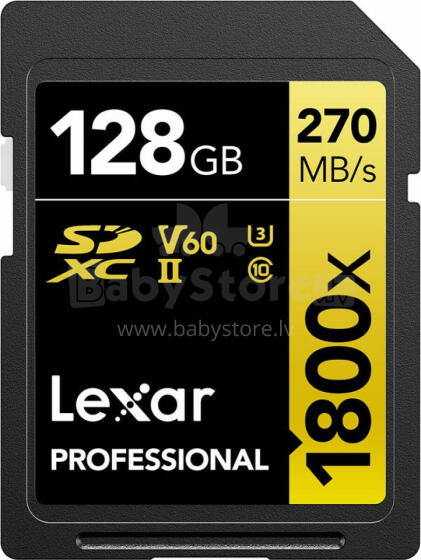 Карта Lexar Professional 1800x SDXC 128 ГБ Class 10 UHS-II/U3 V60 (LSD1800128G-BNNNG)