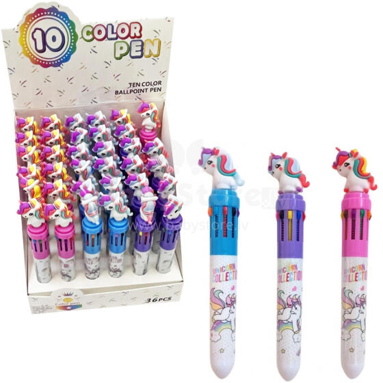 I-Toys Unicorn Art.212513 Pildspalva ar 10 krāsam