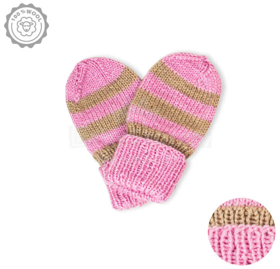 La Bebe™ Lambswool Natural Eco Baby Gloves Art.213945 Pink  Натуральные шерстяные варежки для новорожденного
