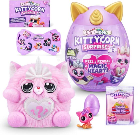 Rainbocorns Kittycorn Art.213989 Плюшевая игрушка-cюрприз с аксессуарами