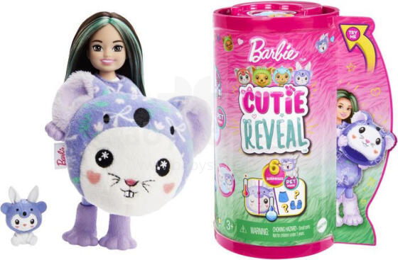 Barbie Chelsea Cutie Reveal jänku koaalakostüümis