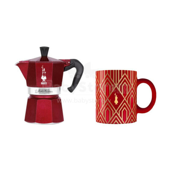 Bialetti - Deco Glamour - Moka Express 3tz Red + Piece