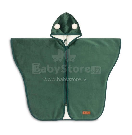 CAR SEAT PONCHO GREEN PLUSH