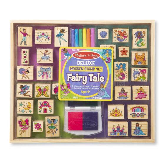 Melissa&Doug Stamp Sets Art.A1900 Fairy Tale  Набор деревянных штампиков с чернилами