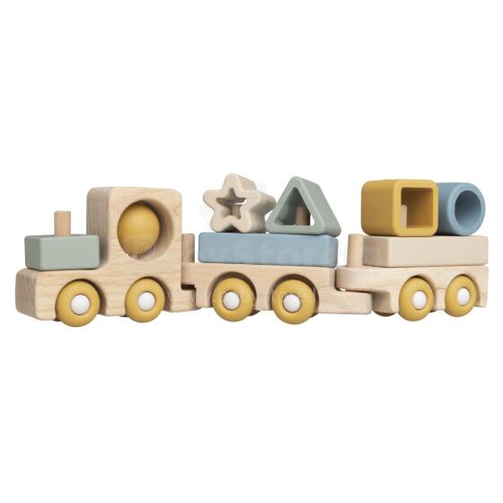 Baby Only Wood Train Art.BO-860.852.810.50 Swirl koka rotaļu vilciens, 10+,