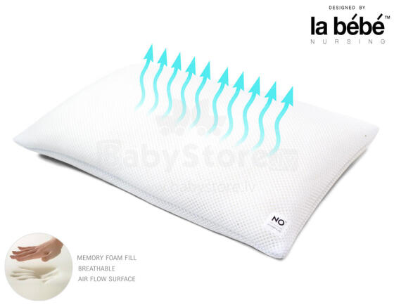 La Bebe™ NO Memory Foam Pillow Art.222637 Детская подушка для сна с наполнителем из Memory Foam (особенно мягкий и тихий наполнитель) 20 x 40 cm