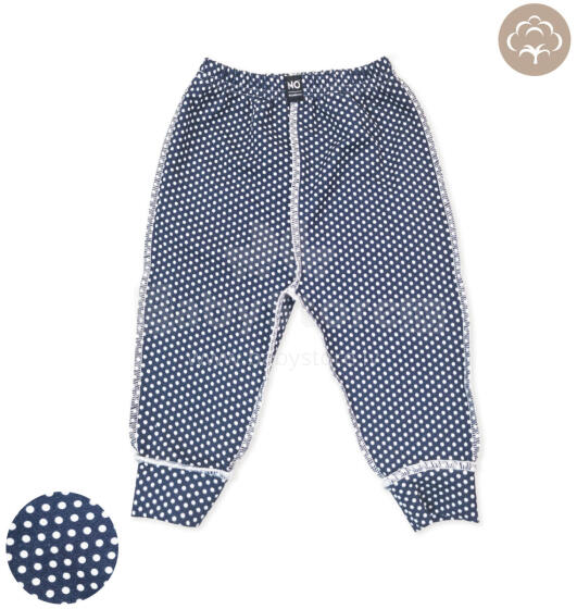 La Bebe™ NO Baby Pants  Art.222642 Navy Dots Детские штанишки с широким поясом и открытыми ножками из чистого хлопка