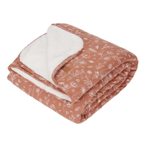 Little Dutch Cot Blanket Art.TE11021061 Flowers Rust