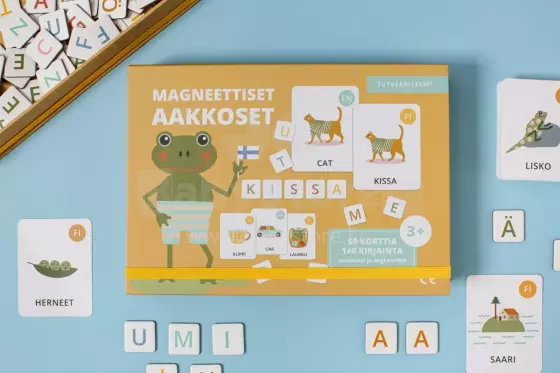Tutufamily Alphabet Art.223050 Magnētiskais alfabēts lasītprasmes apgūšanai finiešu/angļu valodā(FI/EN)
