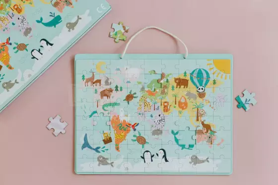 Tutufamily Magnetic Map Puzzle  Art.223051 Магнитная головоломка с картой мира