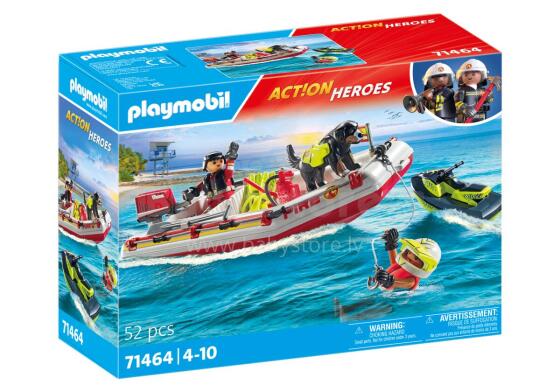 PLAYMOBIL ACTION HEROES Ātrgaitas laiva ar ūdens motociklu 71464