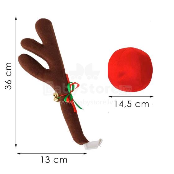 Christmas car decoration, reindeer antlers and nose Springos CA1289