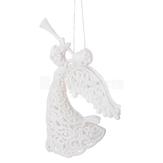 Christmas ornament white angel for the tree Springos CA0049 16.5 cm