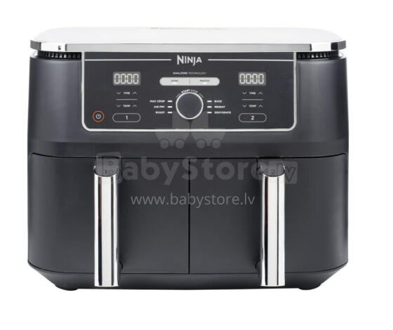 Ninja Air Fryer AF400EU Double 9,5L brīvi stāvošs 2470W karstā gaisa fritieris melns