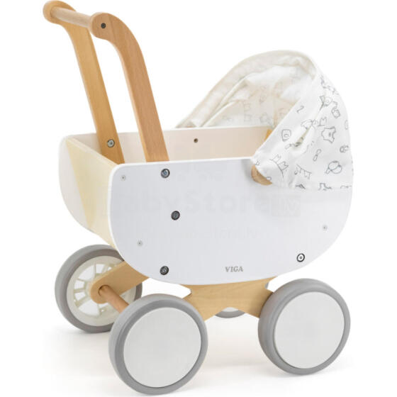 Viga Toys Doll Pram Art.44719 Деревянная коляска для кукол