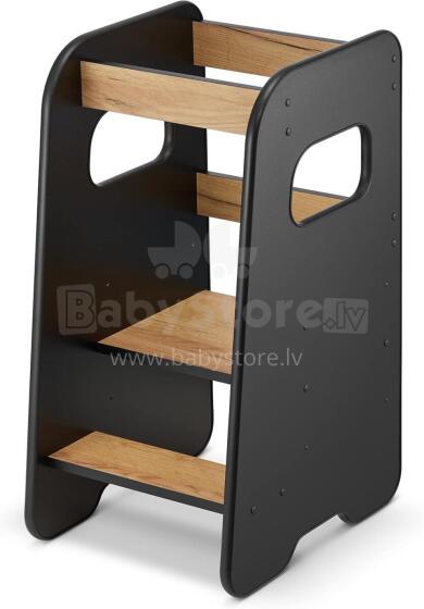 Wooden Learning Tower Art.224033 Black koka bērnu kāpslītis/pakapiens [kāpslis]